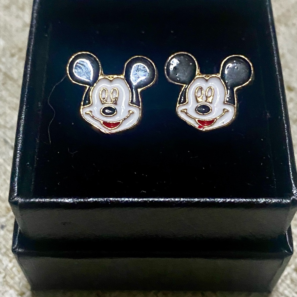 Mickey Mouse  Earrings - Black and White